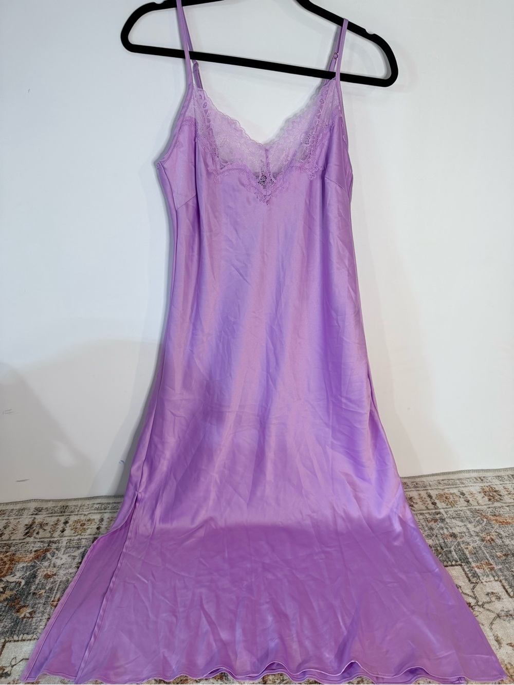 INC light purple long slip nightgown NWT